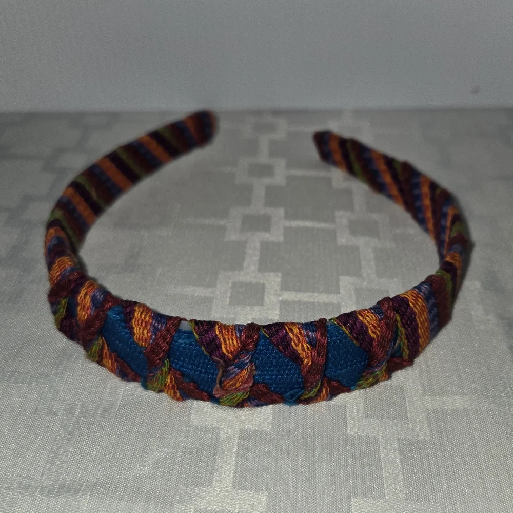 Multicolored Fabric Covered Headband, Excellent Like New Condition
